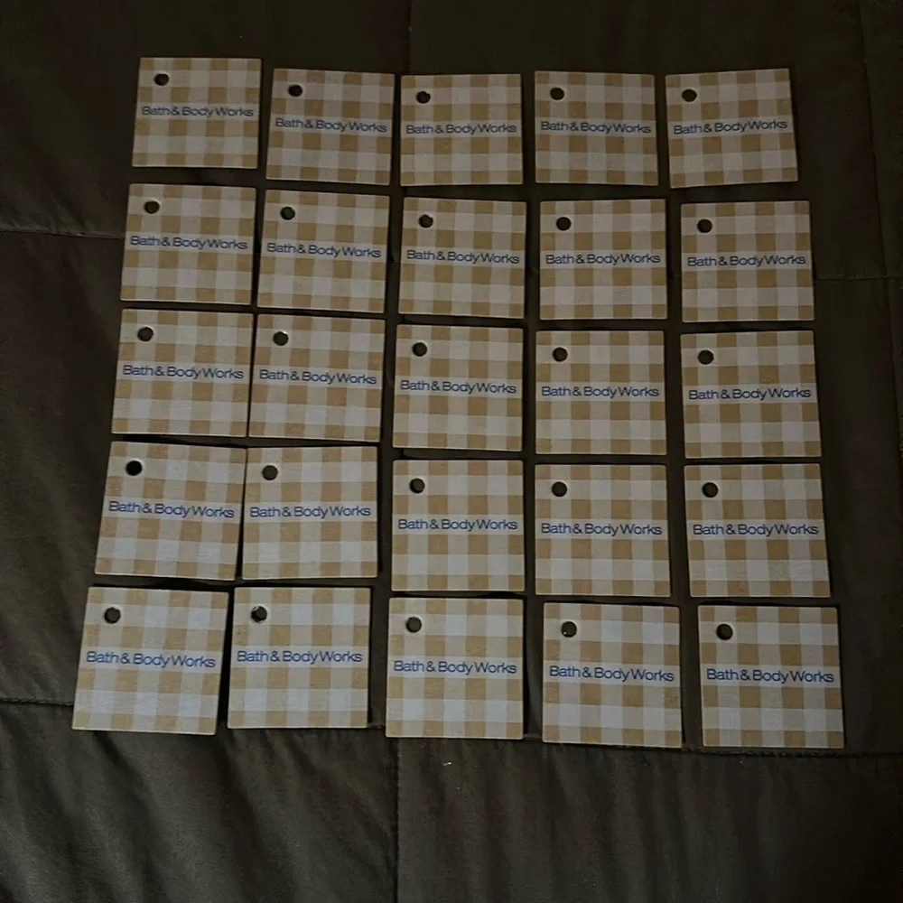 Bath & Body Works Small Cardboard Gingham Gift Tags